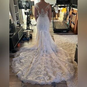 Pronovias Elegant Lace Wedding Dress in White